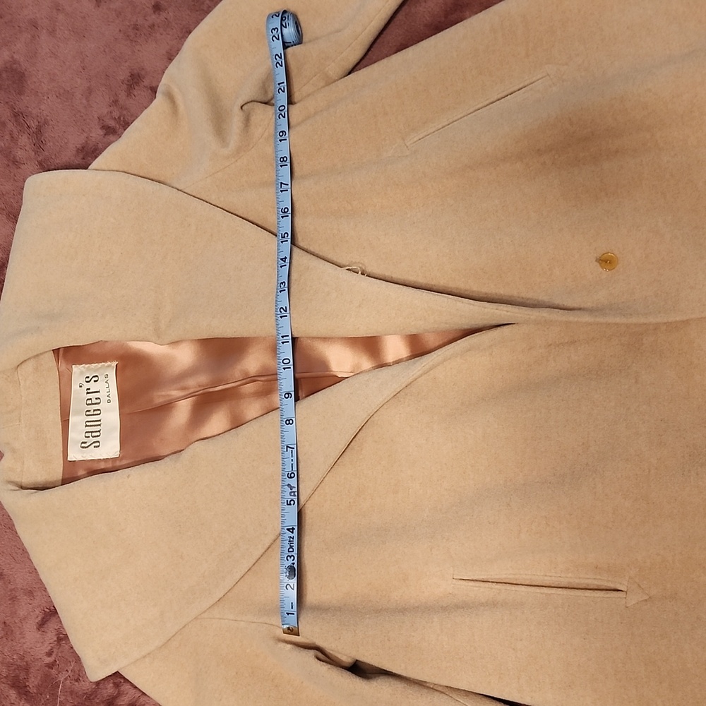 Vintage Sanger's Dallas Elegant Cream Women's Cashmere Coat - Picture 9 of 15